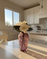 PEMBE RENKLİ CAM VAZO