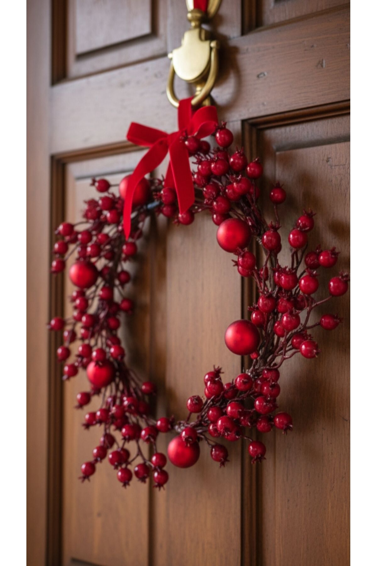 Kokina kapı süsü ( yeni yıl - yılbaşı - Noel -yilbasi süsü -kapi süsü) Kırmızı