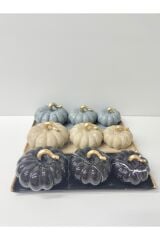 Seramik 4 Lü Bal Kabağı Dekoratif Set ( Bal Kabağı halloween 11 Cm , 10 Cm , 8 Cm ) 31 Cm Alt Kısım