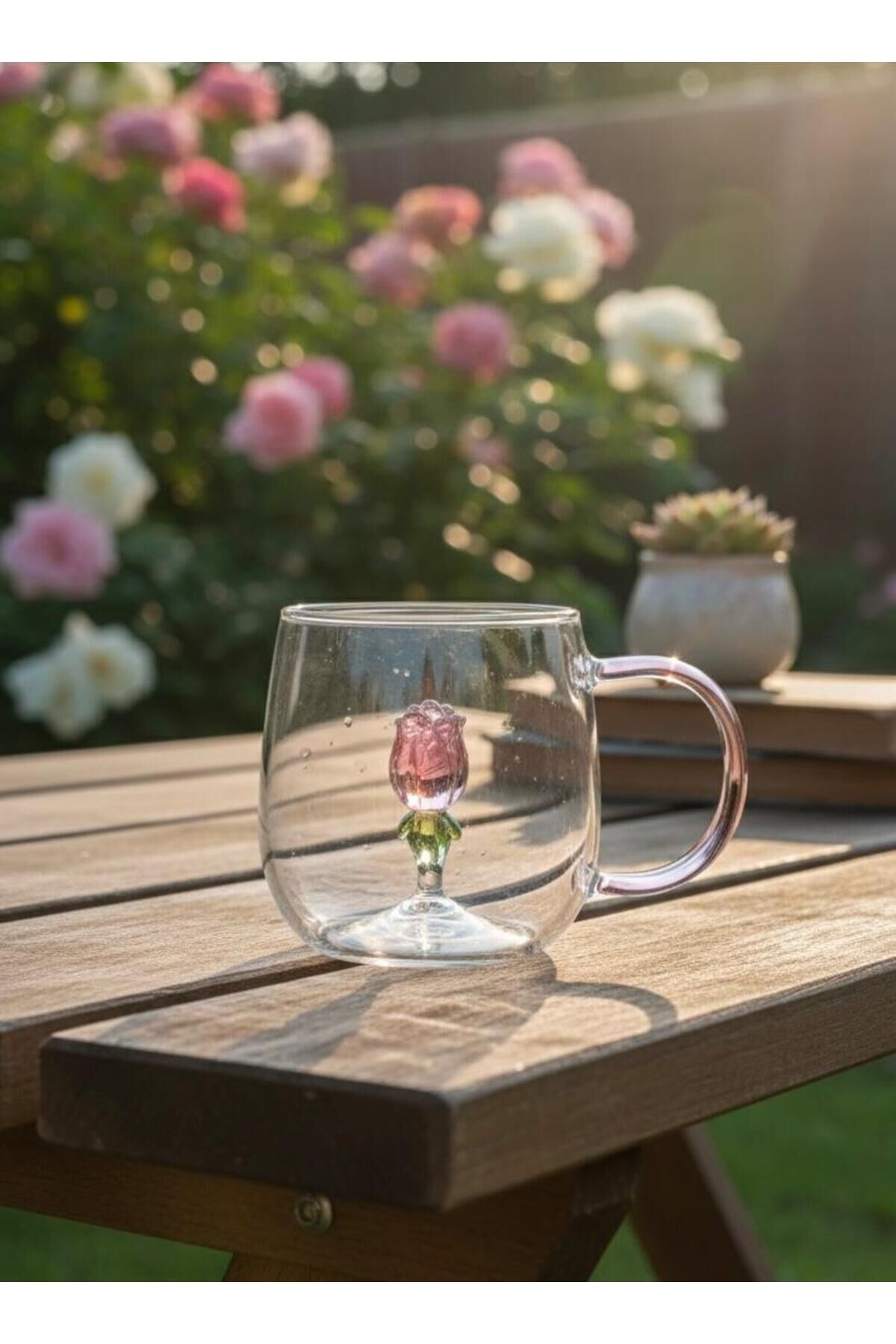 Brosilikat cam3D Figürlü kupa (gül-flamingo-kaktüs-papatya-denizyıldızı-yunus-kaplumbağa-yengeç)