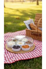 Bambu Tepsi̇li̇ (kahvaltilik,çerezli̇k, Sosluk Plasti̇k Kapakli ) 29 Çap