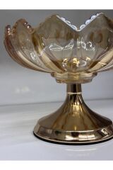 ŞIK TASARIM CAM ŞEKERLİK SUNUMLUK ( 11 CM BOY- 15 CM EN ) GOLD