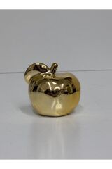 Tek Adet -seramik Dekoratif Gold Biblo Elma (10*10