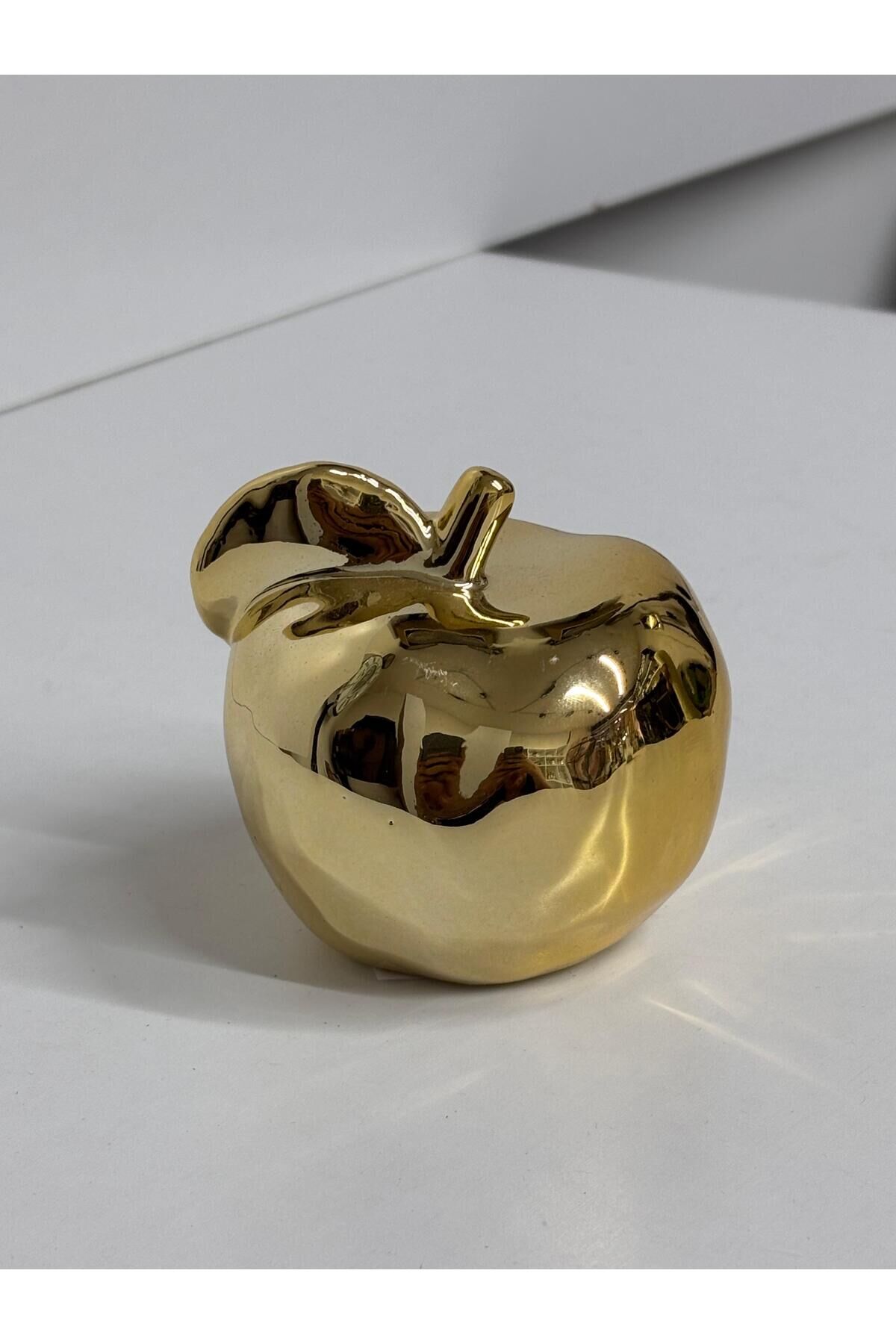 Tek Adet -seramik Dekoratif Gold Biblo Elma (10*10