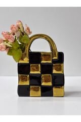 PORSELEN EL YAPIMI MODERN ŞIK TASARIM ÇANTA VAZO( 20CM BOY-14CM EN)DEKOR OBJE AKSESUAR HEDİYE ÇEYİZ