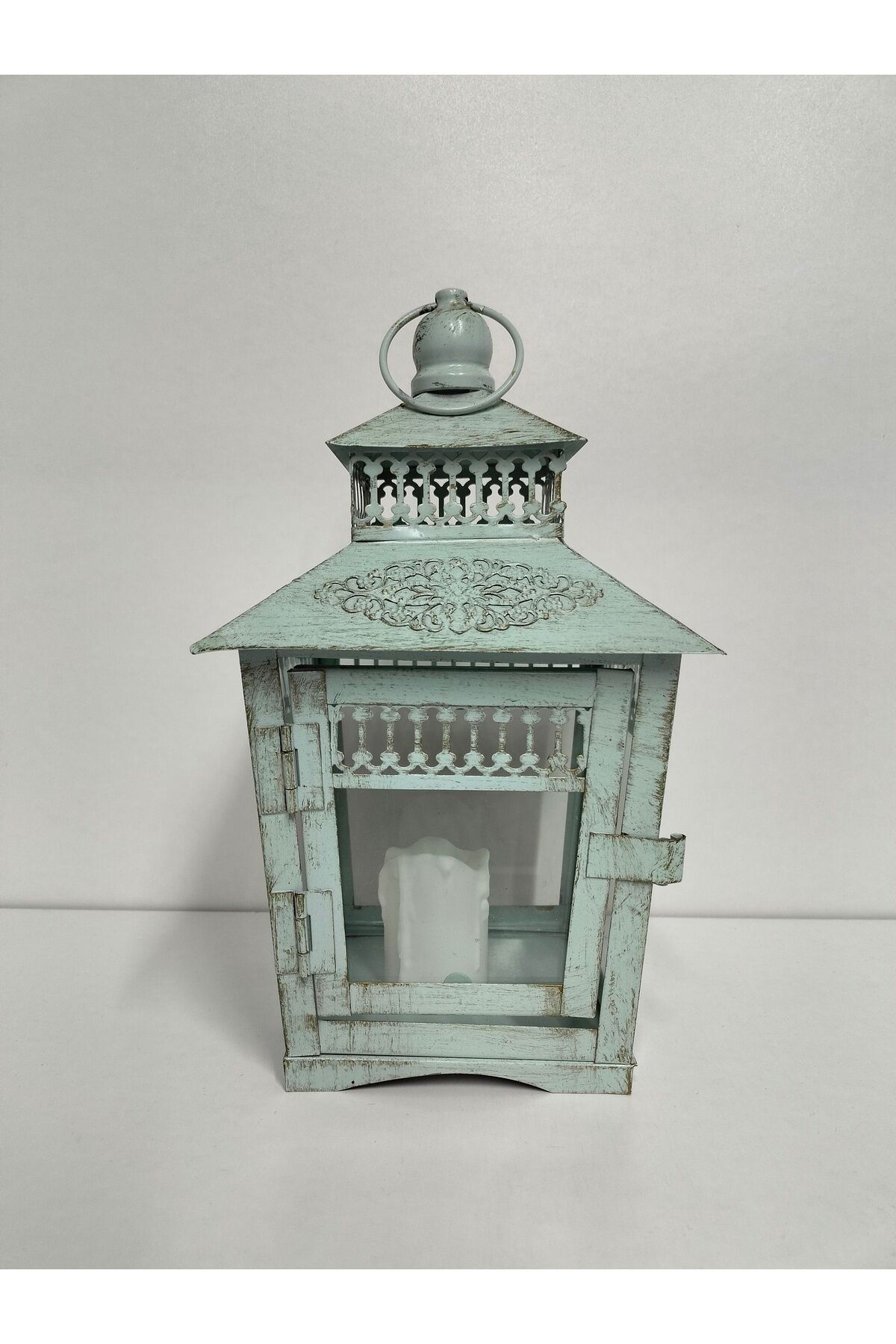 NOSTALJİK YAPAY IŞIKLI FENER ( 24 CM BOY, 14 CM EN )