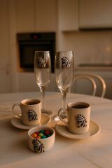 ŞIK TASARIM FARKLI MODEL PORSELEN 2 Lİ TÜRK KAHVESİ FİNCANI ( ARILI-ZEBRALI-GEYİKLİ)