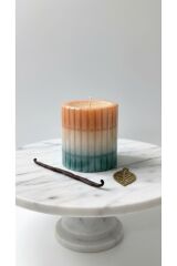MODERN GÖRÜNÜMLÜ YAPRAK DETAYLI ZARİF MUM ( 8 CM )PORTAKAL,VANİLYA,ERİK ÇİÇEĞİ,GECE KOKUSU-TEK ADET