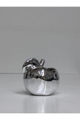 Tek Adet -seramik - Gümüş Dekoratif Elma Biblo (7*7)