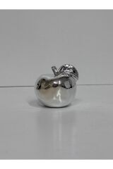 Tek Adet -seramik - Gümüş Dekoratif Elma Biblo (7*7)