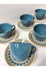 SERAMİK 6 LI ÇAY FİNCAN SETİ. ÇEYİZ HEDİYELİK GÜNLÜK OFİS EV