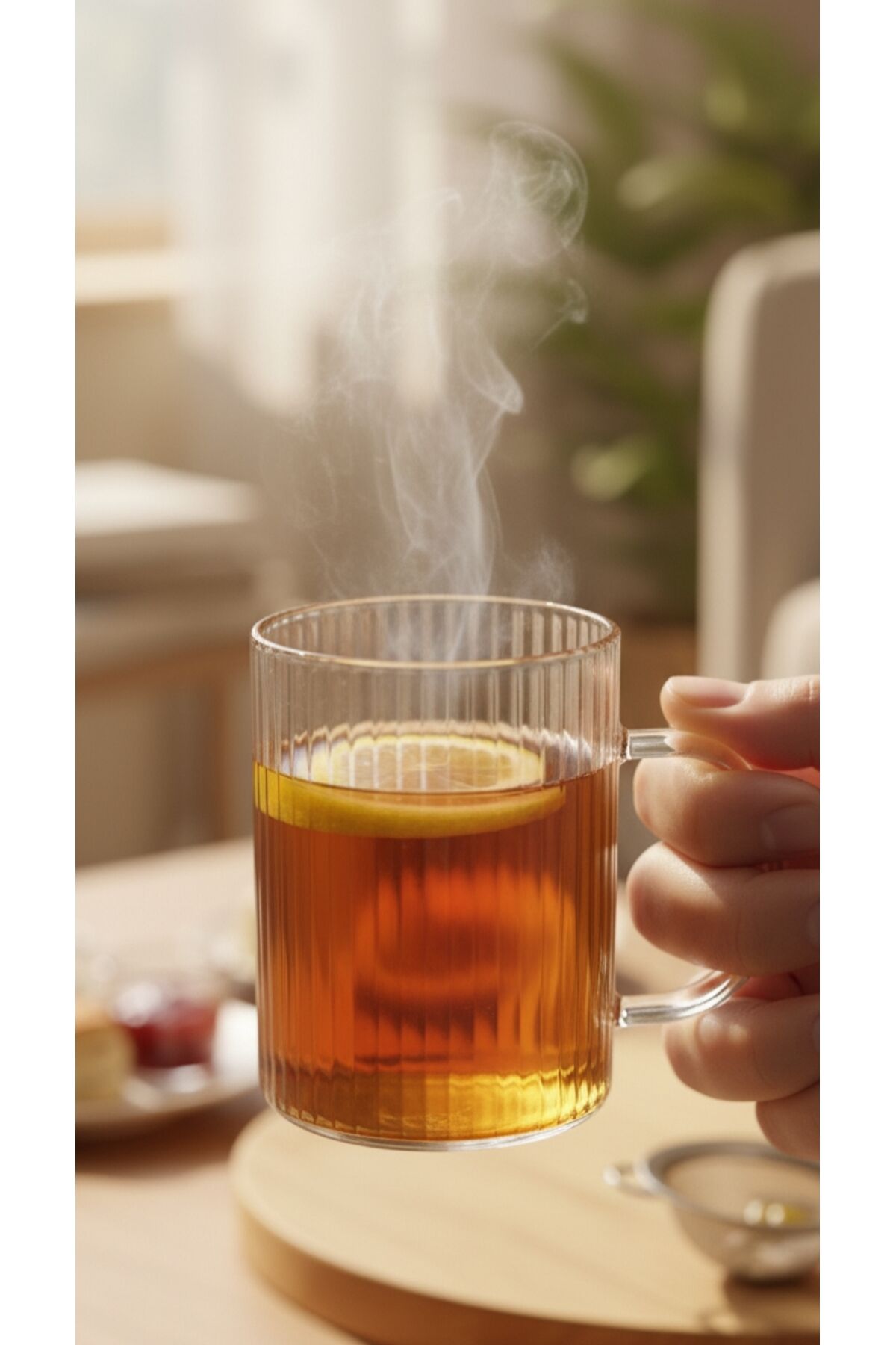 3 LÜ ISIYA DAYANIKLI BOROSİLİKAT CAM BARDAK KUPA ÇEYİZLİK HEDİYELİK GÜNLÜK ŞIK MODERN