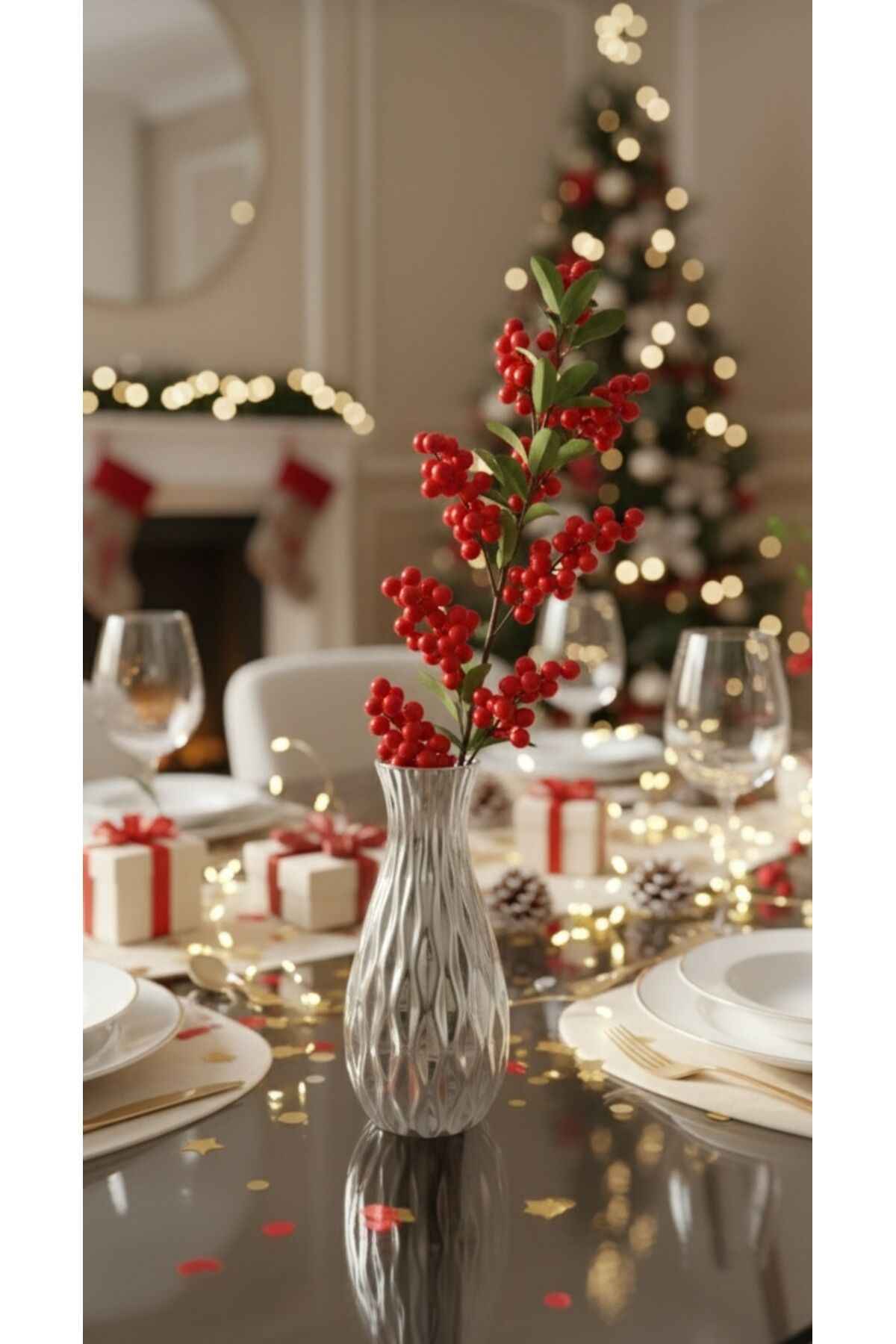 Cam Gümüş Kaplama Vazo (18 Cm )