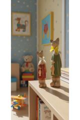 SERAMİK PARLAK DEKORATİF KEDİ BİBLO 2'Lİ ( BÜYÜK 25CM -KÜÇÜK 19 CM )