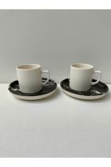 SERAMİK ŞIK TASARIM 2 Lİ KAHVE FİNCANI TAKIMI