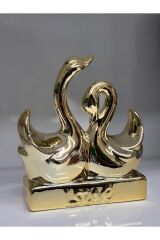 GOLD DEKORATİF KUĞU BİBLO (15 CM )