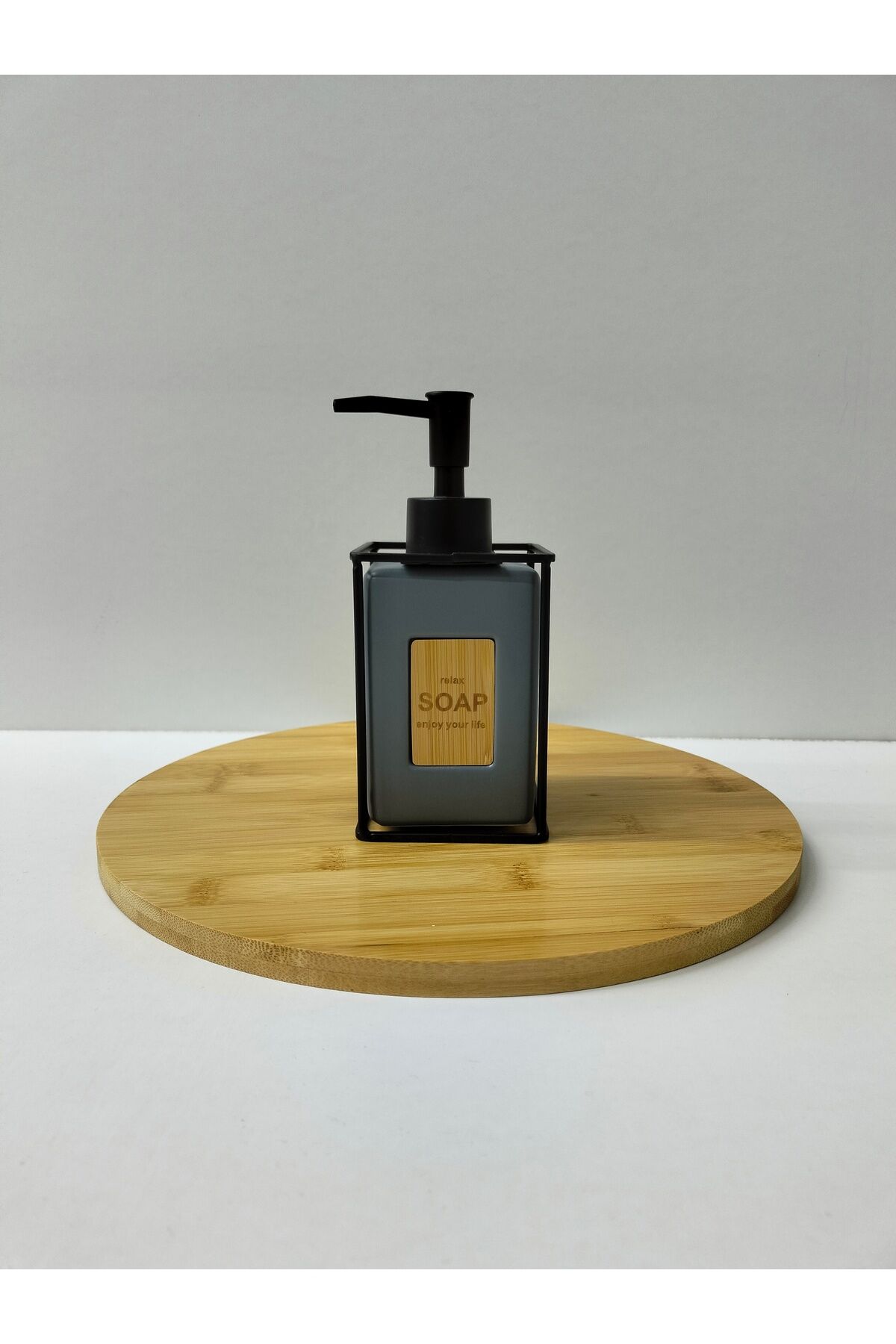 SERAMİK METAL AYAKLI SIVI SABUNLUK (11 CM BOY, 7 CM EN )