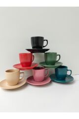 ŞIK TASARIM SERAMİK (MAT )6 LI TÜRK KAHVESİ FİNCAN TAKIMI