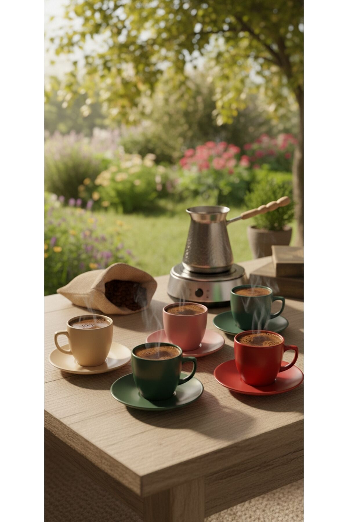 ŞIK TASARIM SERAMİK (MAT )6 LI TÜRK KAHVESİ FİNCAN TAKIMI