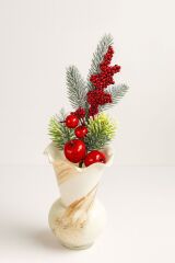 TEK ADET YENİ YIL KOKİNA ( NOEL YENİ YIL HEDİYESİ MASA SÜSÜ DEKORATİF YENİ YIL ÇİCEK 20 CM )