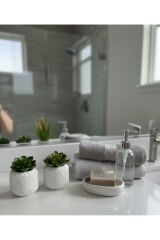 Avrupa Tarzı Yapay Saksılı Dekoratif Şık Çiçek Kaktüs- Ofis Banyo Salon ,tek Adet