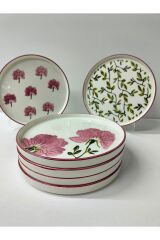 SERAMİK 6 KİŞİLİK 14 PARÇA ŞIK TASARIM ÇİÇEK DESENLİ KAHVALTI TAKIMI. ÇEYİZ HEDİYELİK MUTFAK SOFRA