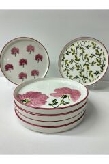 SERAMİK 6 KİŞİLİK 14 PARÇA ŞIK TASARIM ÇİÇEK DESENLİ KAHVALTI TAKIMI. ÇEYİZ HEDİYELİK MUTFAK SOFRA