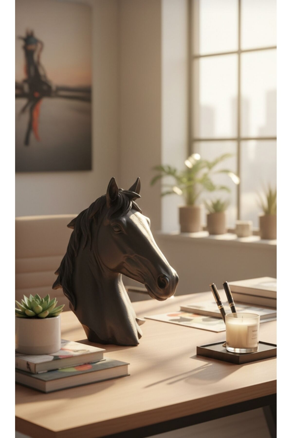 Modern Tasarım Dekoratif At kafası biblo (25*25) ev ofis hediyelik çeyiz lüxs dekor