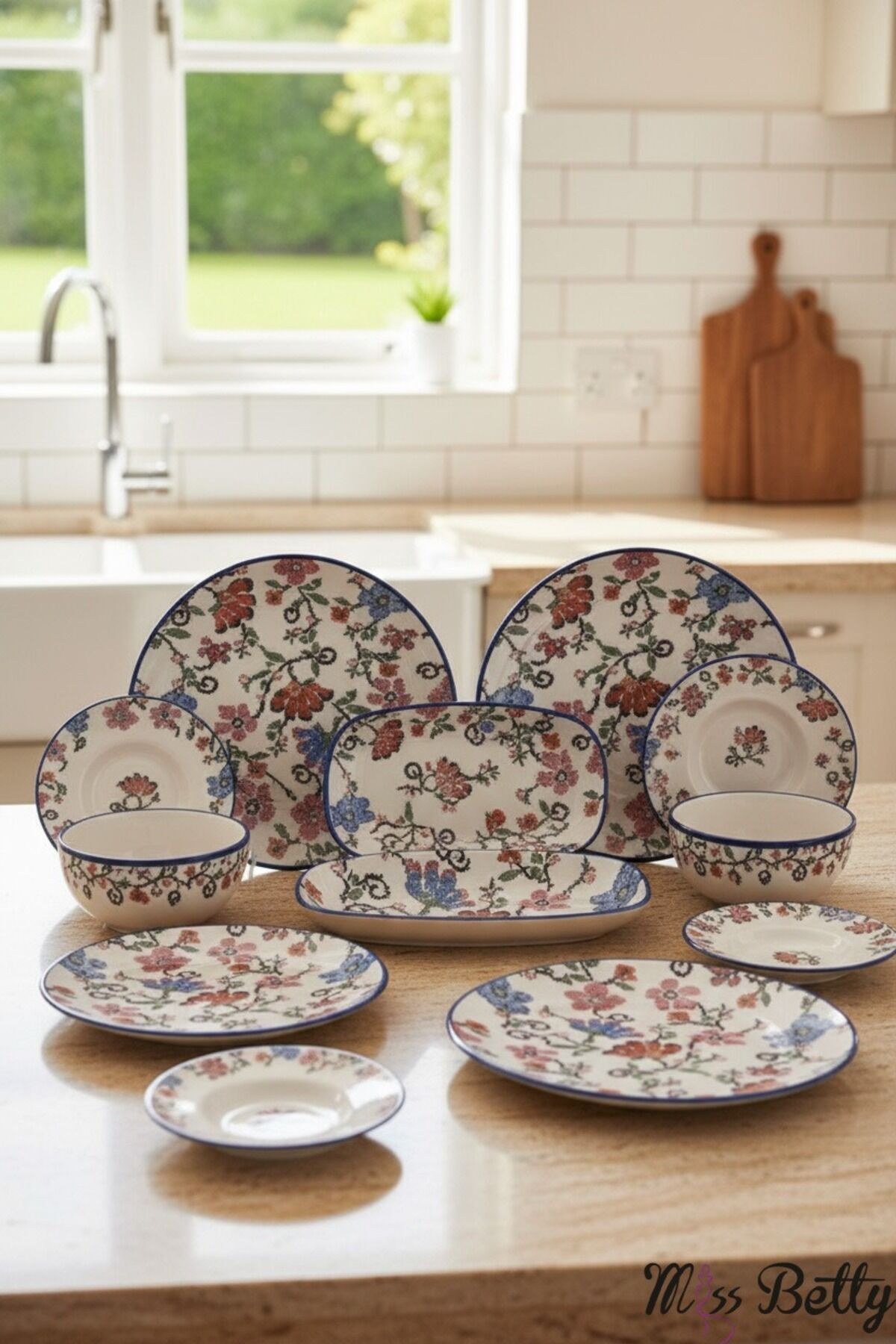 Mess Betty Marka Porselen 22 parça kahvaltı seti