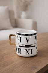 ACAR MARKA PORSELEN KUPA- HEDİYE EV OFİS MUTFAK SOFRA ZEBRA KAPLAN HARF ROMA RAKAMI