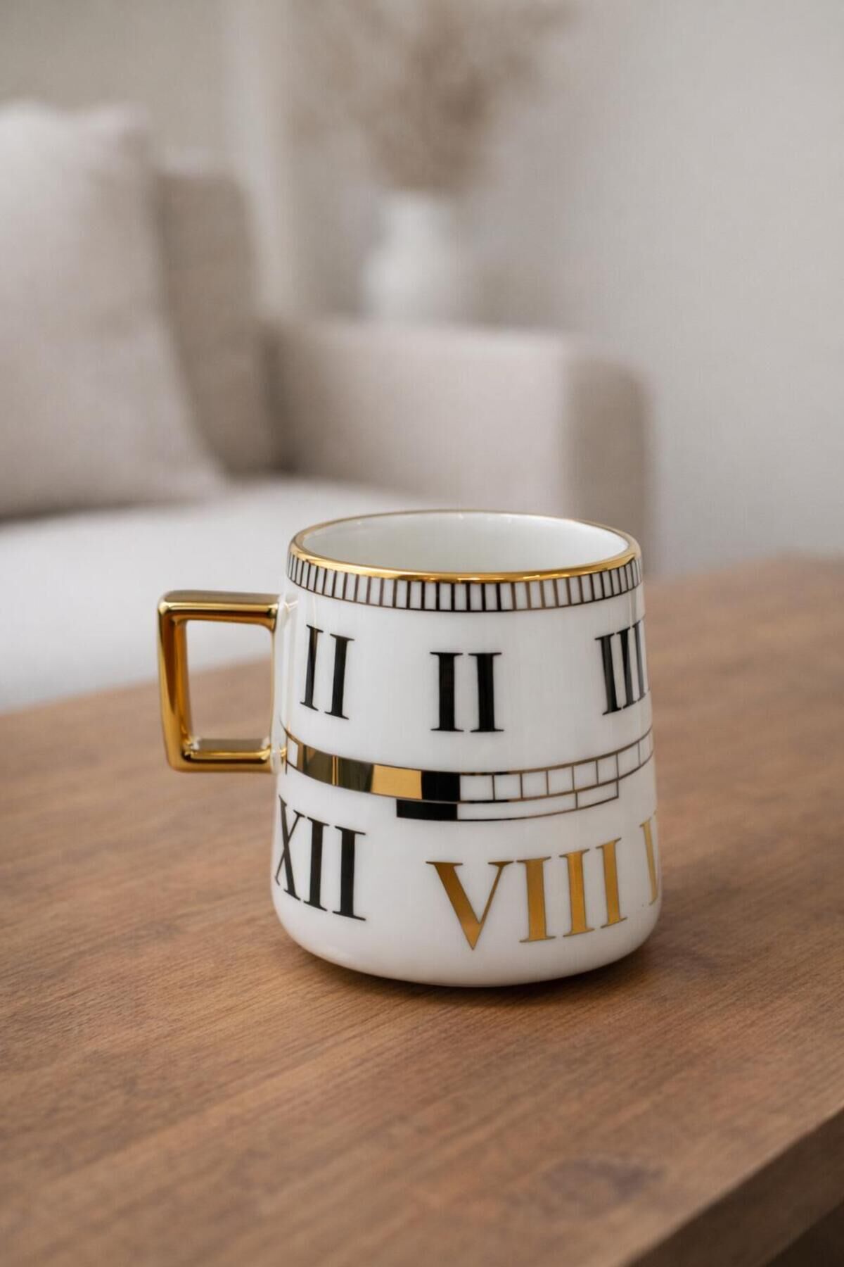 ACAR MARKA PORSELEN KUPA- HEDİYE EV OFİS MUTFAK SOFRA ZEBRA KAPLAN HARF ROMA RAKAMI