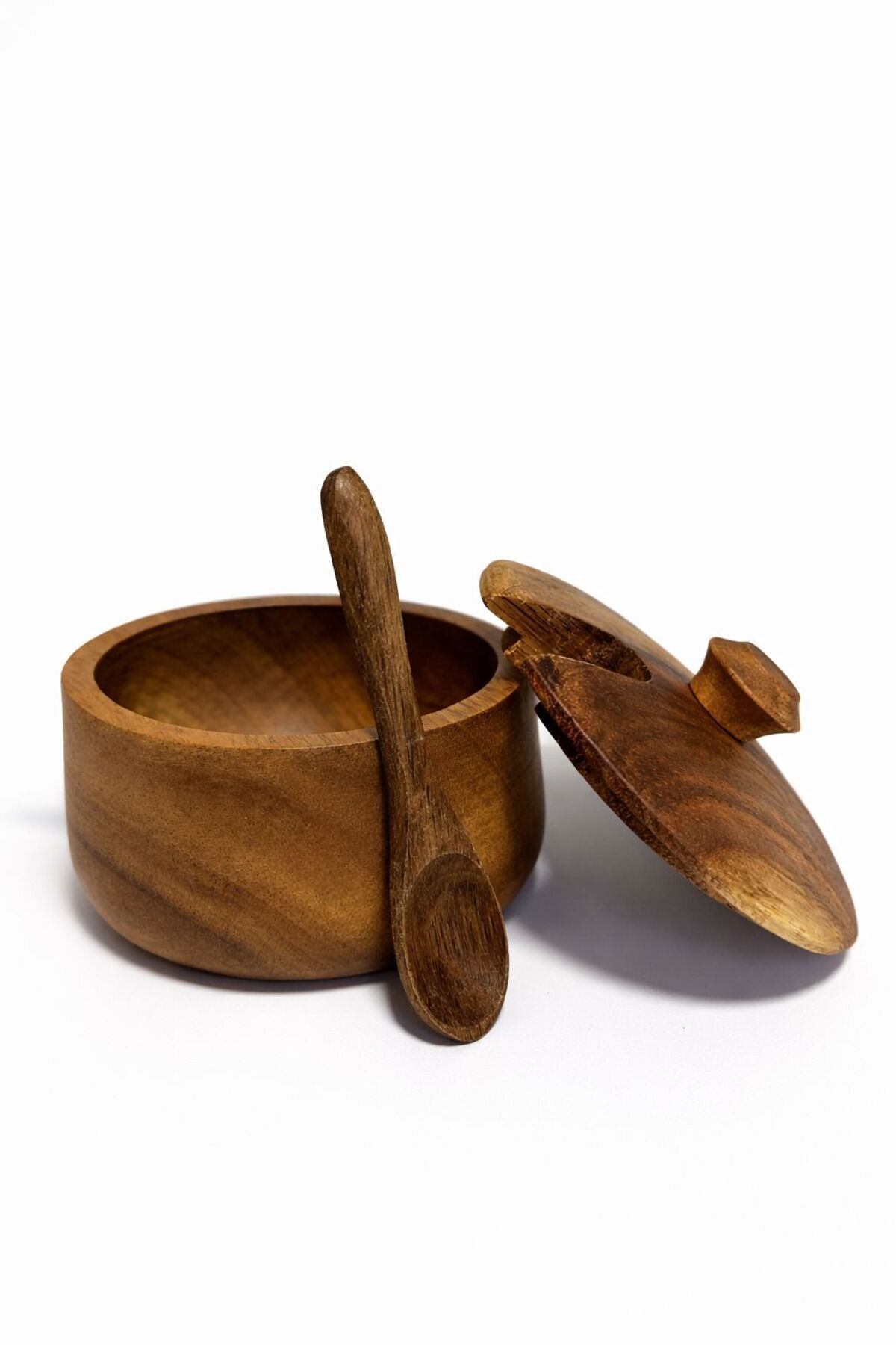 DAYANIKLI AKASYA BAHARATLIK ŞEKERLİK KAŞIKLI KASE -TEK ADET