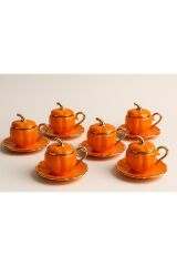 AROW MARKA BAL KABAĞI GÖRÜNÜMLÜ KAPAKLI PORSELEN 6 KİŞİLİK FİNCAN