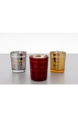 YENİ YIL TEMALI BARDAK MUM - MERRY CHRİSTMAS