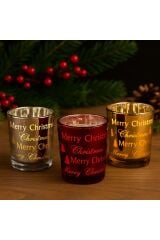 YENİ YIL TEMALI BARDAK MUM - MERRY CHRİSTMAS