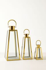 MARKA 3LÜ ÇELİK MUMLUK FENER ŞAMDAN 50*20-- 40*15--30*10 boyut