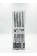 UZUN PARLAK 4LÜ SİMLİ ŞAMDAN MUMU