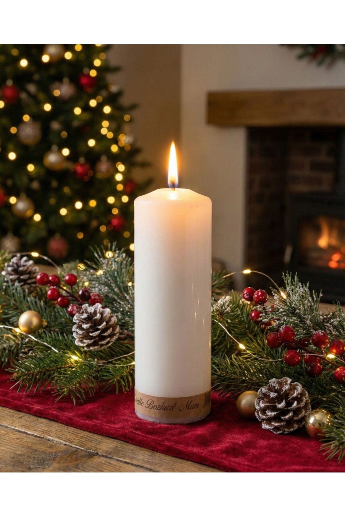 SİLİNDİR MUM 20 CM BOY 7 CM EN