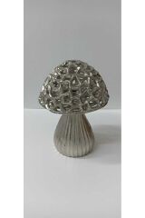 ŞIK TASARIM ( GÜMÜŞ - GOLD )ALÜMİNYUM DÖKÜM MANTAR HEDİYELİK BİBLO (20 CM )