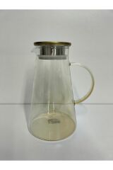 METAL KAPAKLI SÜZGEÇLİ CAM SÜRAHİ (1.9 L 24 CM BOY )