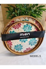 MIEN HASIR ÖRGÜ & TABANLI YUVARLAK TEPSİ SETİ