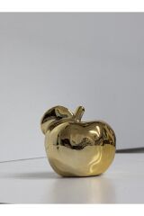 Tek Adet -seramik Dekoratif Gold Biblo Elma (10*10 Altin