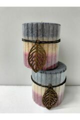 MODERN GÖRÜNÜMLÜ YAPRAK DETAYLI ZARİF MUM ( 8 CM )PORTAKAL,VANİLYA,ERİK ÇİÇEĞİ,GECE KOKUSU-TEK ADET Gece Kokusu