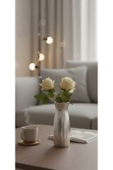 CAM GOLD-GÜMÜŞ KAPLAMA ŞIK TASARIM VAZO(24 CM)SALON ODA OFİS ÇEYİZ HEDİYELİK(ÇİÇEK DAHİL DEĞİL) Gümüş