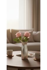 CAM GOLD-GÜMÜŞ KAPLAMA ŞIK TASARIM VAZO(24 CM)SALON ODA OFİS ÇEYİZ HEDİYELİK(ÇİÇEK DAHİL DEĞİL) Gümüş