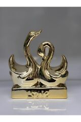 GOLD DEKORATİF KUĞU BİBLO (15 CM ) Altin