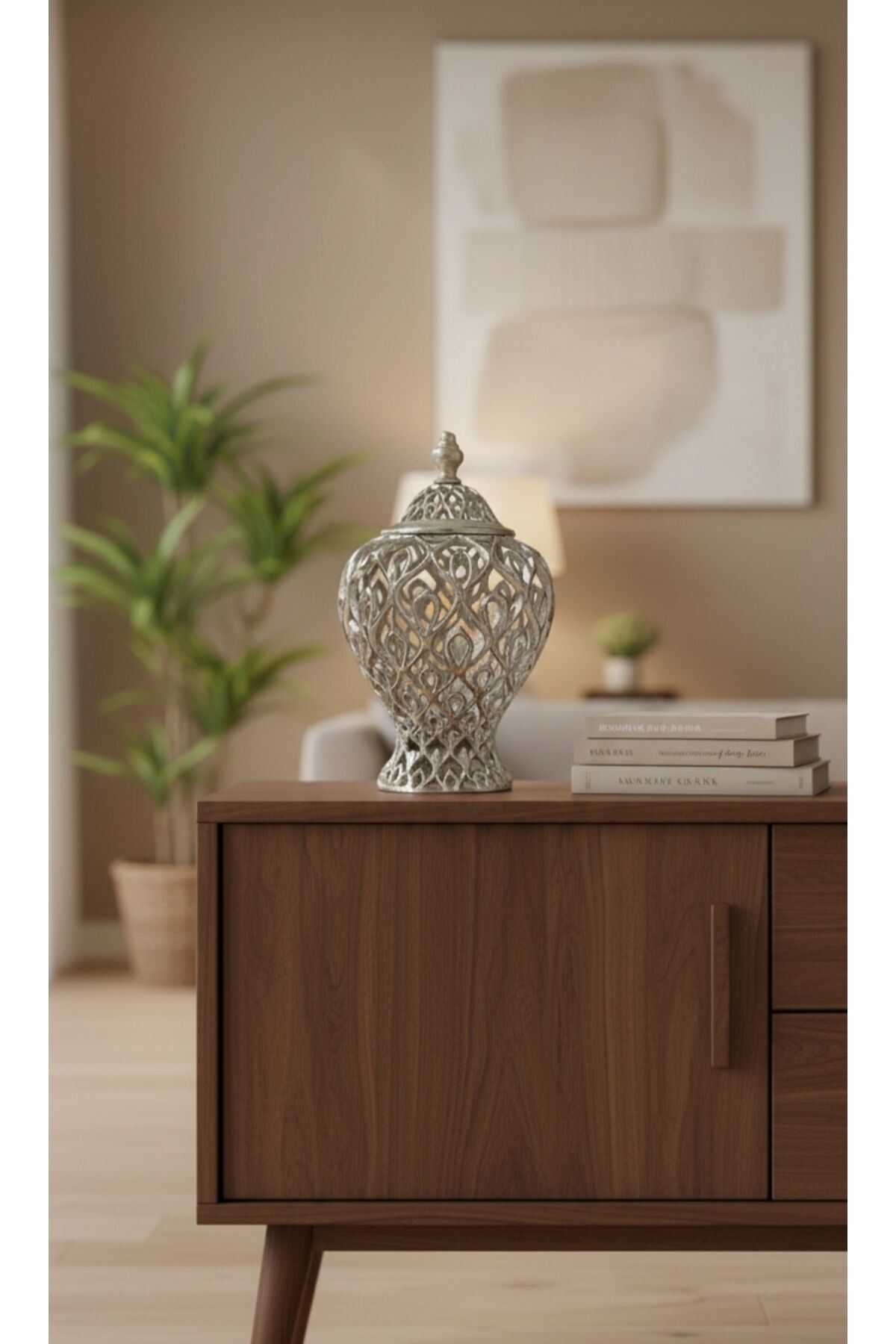 ALUMİNYUM DÖKÜM DEKORATİF OBJE KÜP (GOLD, GÜMÜŞ (39 CM ) Gümüş