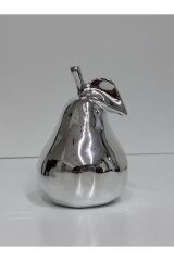 Dekoratif Armut Gold (küçük Armut 10 Cm Boy, 6 Cm En ) Tek Adet Gümüş