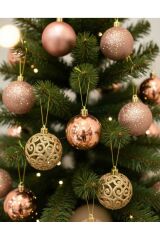 12 Lİ KALİTELİ KUTUDA YILBAŞI SÜSÜ ( NOEL YILBAŞI NOEL BABA ÇAM AĞACI SÜSLEME ) HEDİYELİK SÜS Metalik