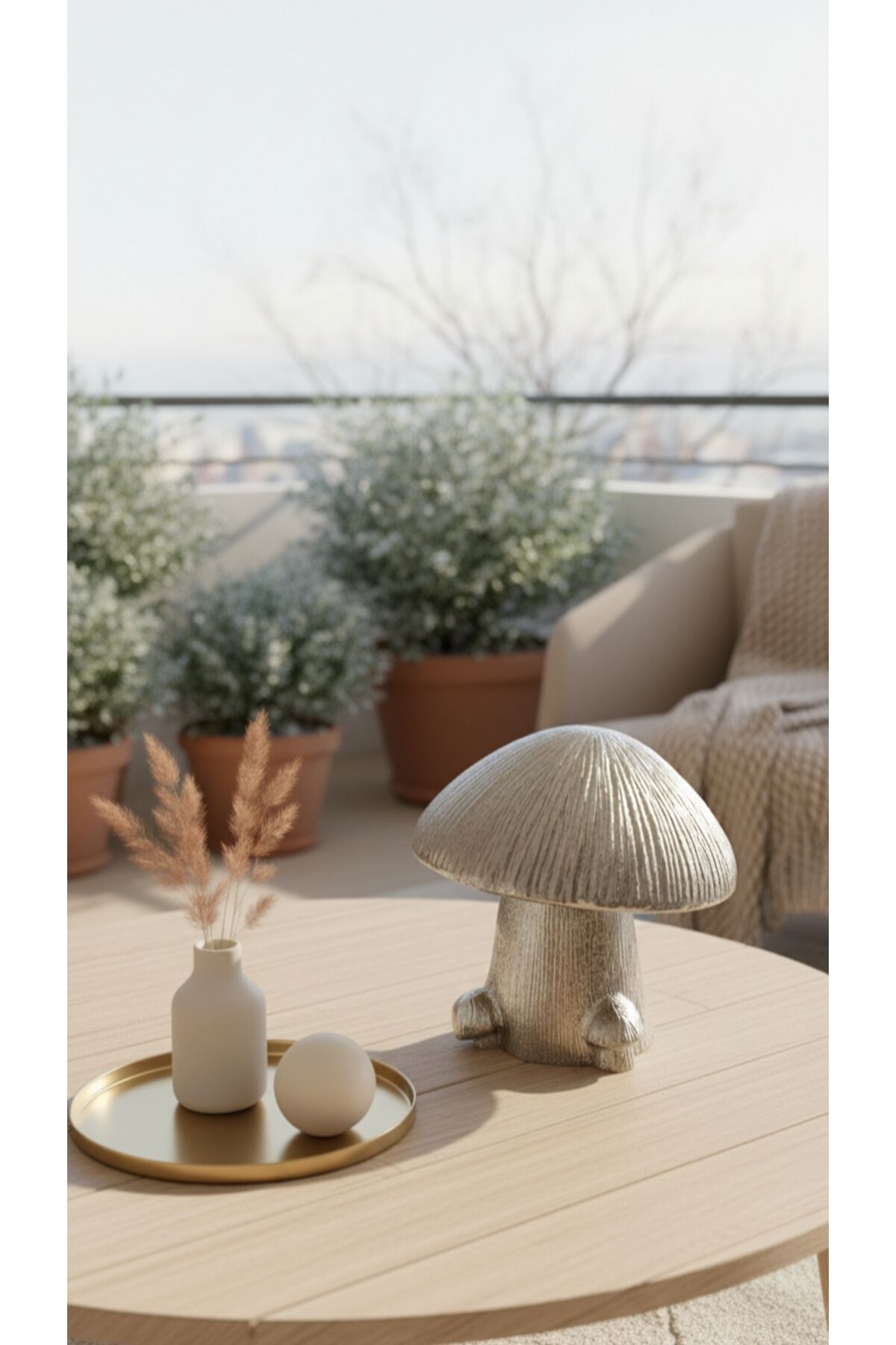 ALÜMİNYUM DÖKÜM MANTAR HEDİYELİK BİBLO (18 CM ) EV DEKORASYONU OFİS ŞIKLIĞI Gümüş